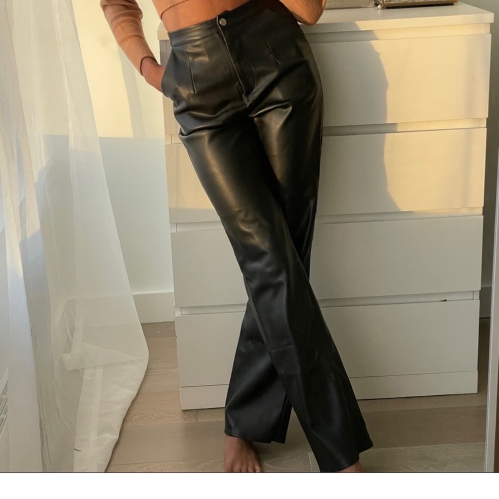 Faux leather missguided pants